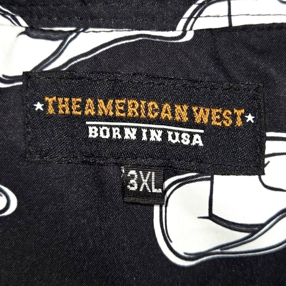 The American West 3XL Cowboy Hat Print Button-Up Shirt - Picture 6 of 7